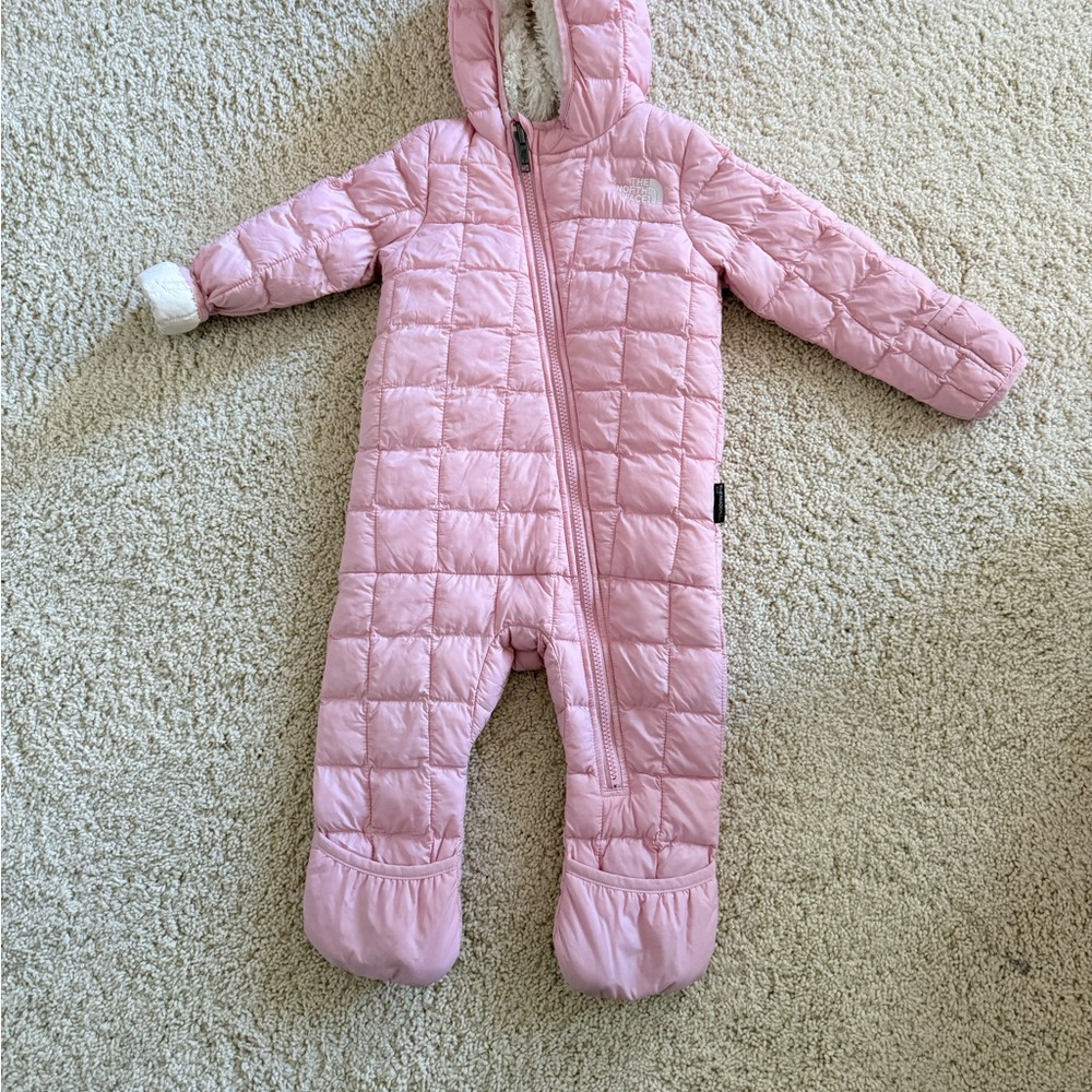 The North Face Pink Quilted Kids Footie